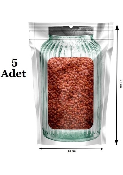 Kavanoz Görünümlü Kilitli Saklama Poşeti Çıtçıtlı ve Pratik Torba 5 Adet