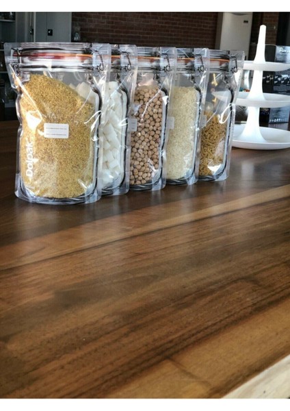 Kavanoz Görünümlü Kilitli Saklama Poşeti Çıtçıtlı ve Pratik Torba 5 Adet fırsatları