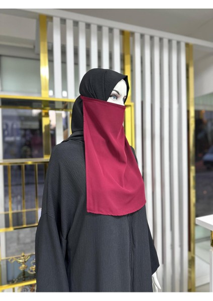 Iç Peçe Dikdörtgen ,hijab.nikap Bordo Renk