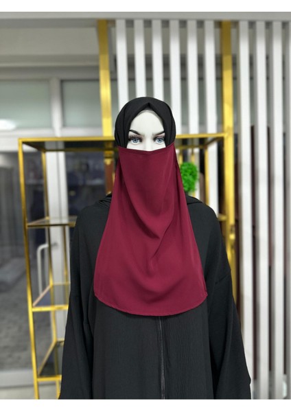 Iç Peçe Dikdörtgen ,hijab.nikap Bordo Renk modelleri