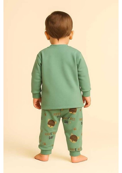 Yeşil Ayıcık 1-2-3 Yaş Çocuk Alt Üst Takım Pijama Takım indirimleri