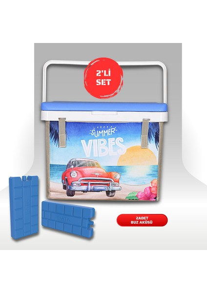 Buzluk Termos Set-20 Lt Kumaş Buzluk Termos (1029 Cooler Box)+2 Adet K-250 Buz Aküsü