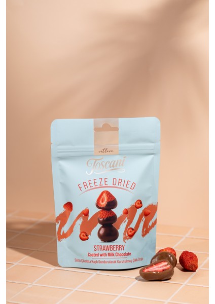 Sütlü Çikolata Kaplı Dondurularak Kurutulmuş Çilek Draje modelleri