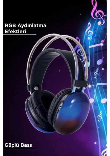 Kablosuz Rgb Işıklı Kulak Üstü Bluetooth Kulaklık indirimleri