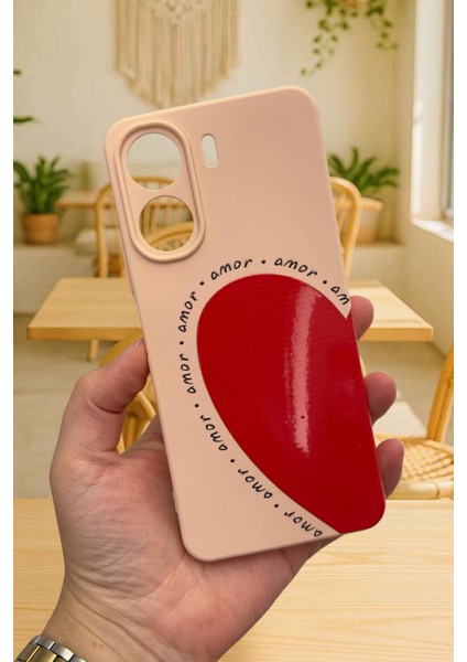 Redmi 13C- Amor Kalp Lansman Kamera Korumalı Yumuşak Silikon Rubber Kılıf