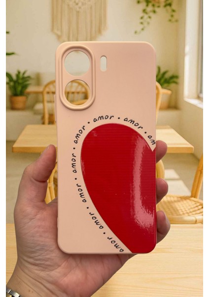Redmi 13C- Amor Kalp Lansman Kamera Korumalı Yumuşak Silikon Rubber Kılıf fiyatları