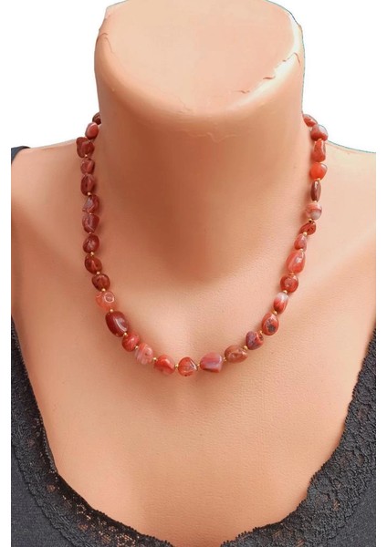 Karnelyan Akik Kolye Doğal Taş 429-3