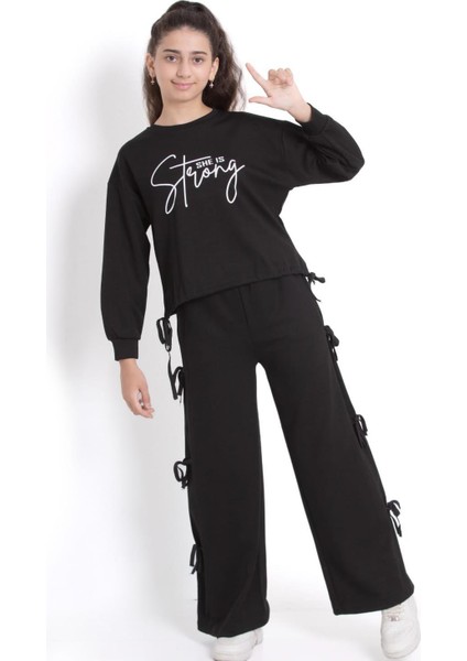 Strong Kız Çocuk Eşofman Takımı Siyah