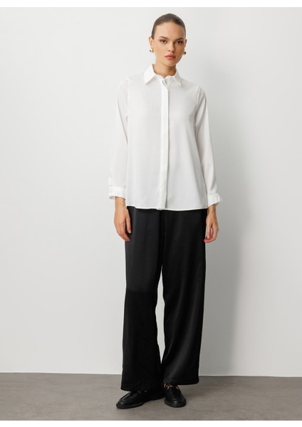 Klasik Yaka Düz Ekru Kadın Tunik M1MZ1030210162