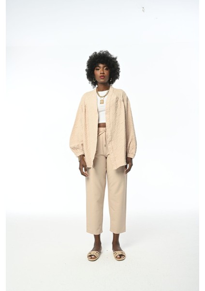 Kadın Kabartma Desenli Oversıze Kalıp Kimono Kaftan indirimleri