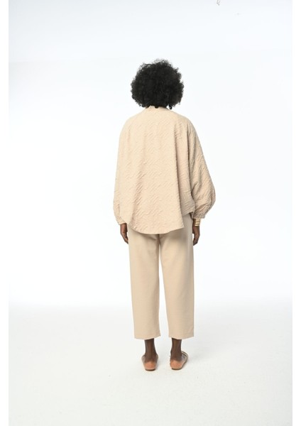 Kadın Kabartma Desenli Oversıze Kalıp Kimono Kaftan