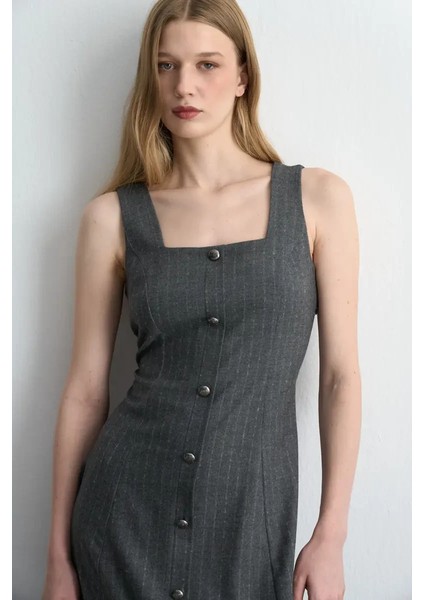 Askılı Uzun Jile Elbise - Gri fiyatları