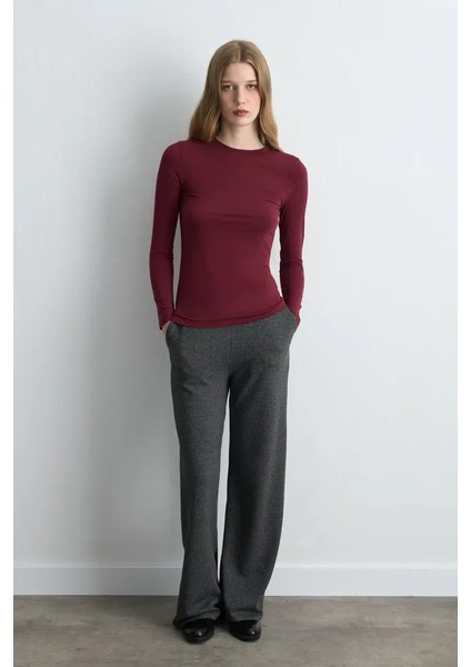 Bol Paça Kazayağı Pantolon - Gri fırsatları