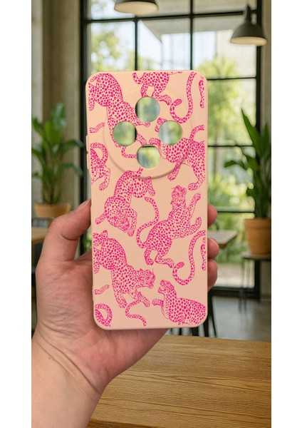 Redmi 14C -Pembe Leopar Desenli Silikon Darbe Emici Klasik Korumalı Rubber Kılıf fiyatları