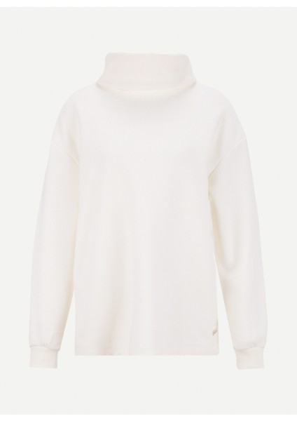 Balıkçı Yaka Düz Ekru Kadın Sweatshırt 261 Lcf 241018 Beckıe Ekru