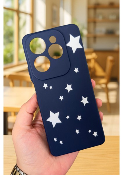 Infınıx Hot 40 Pro Uyumlu Mini Yıldız Desenli Silikon Darbe Emici Klasik Korumalı Rubber Kılıf