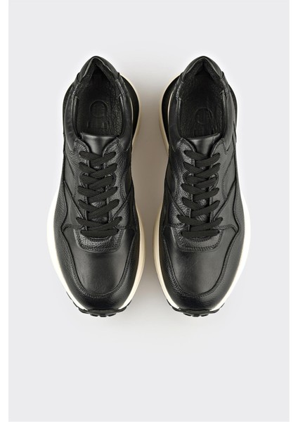 Siyah Deri Erkek Spor Ayakkabı fırsatları