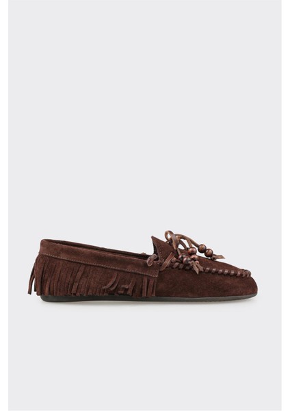 Kahve Deri Kadın Günlük Ayakkabı