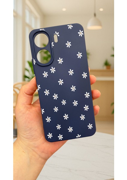 Redmi 13C-MİNİ Papatya Desenli Lansman Kamera Korumalı Yumuşak Silikon Rubber Kılıf