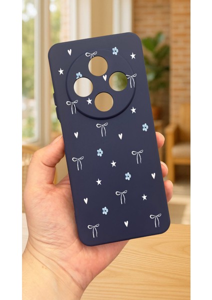 Redmi 14C - Mini Fiyonk Desenli Silikon Darbe Emici Klasik Korumalı Rubber Kılıf