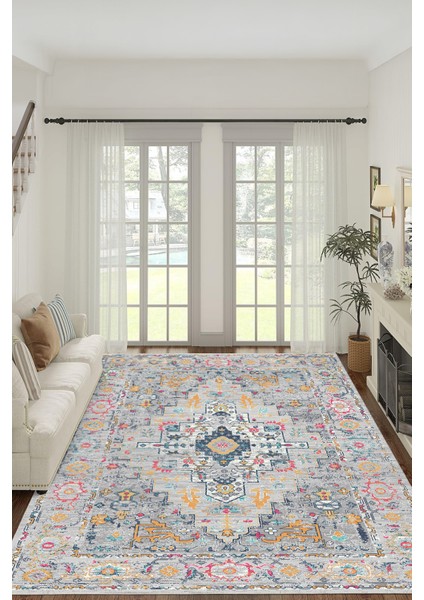 Yeni Desen Yıkanabilir Kaymaz Tabanlı Bohem Tarz Dijital Baskı Salon Halısı, Yumuşak Dokulu Lüks Halı Modeli ve 40 x 60 Gri Renk Dikdörtgen Halı fiyatları