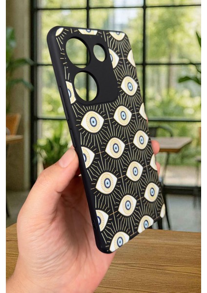 Tecno Camon 20 Pro Uyumlu Evıl Eye Desenli Silikon Darbe Emici Klasik Korumalı Rubber Kılıf modelleri