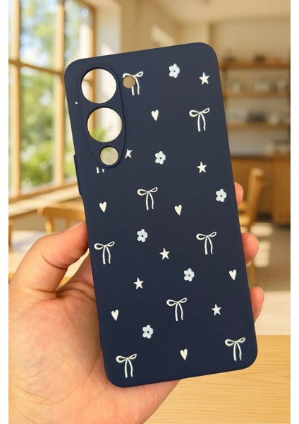 Vivo Y19 Uyumlu Mini Fiyonk Desenli Silikon Darbe Emici Klasik Korumalı Rubber Kılıf