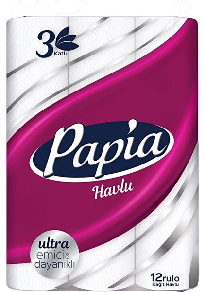 3 Adet Papia Kağıt Havlu 12'li