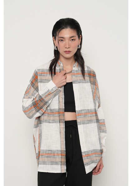 Kadın Büyük Ekose Desenli Oversize Gömlek fiyatları