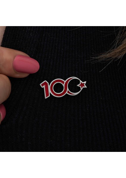 Gümüş Ay Yıldız 100.YIL Rozet