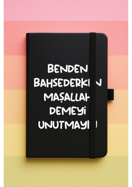 Maşallah Baskılı Tarihsiz Yuvarlak Köşeli Desenli Uv Termo Defter