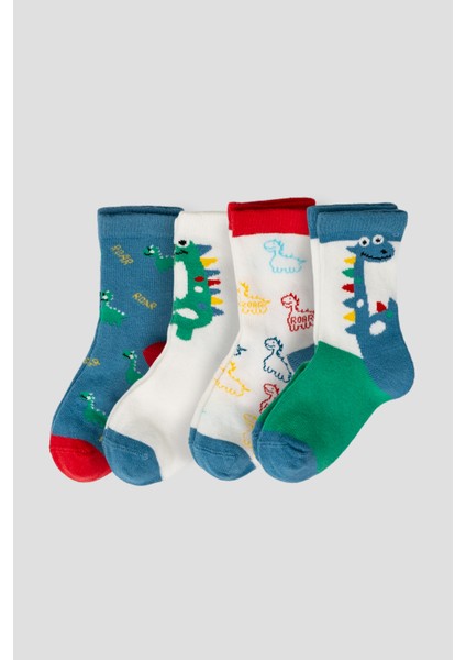 4 Çift Pamuklu Erkek Çocuk Soket Çorap