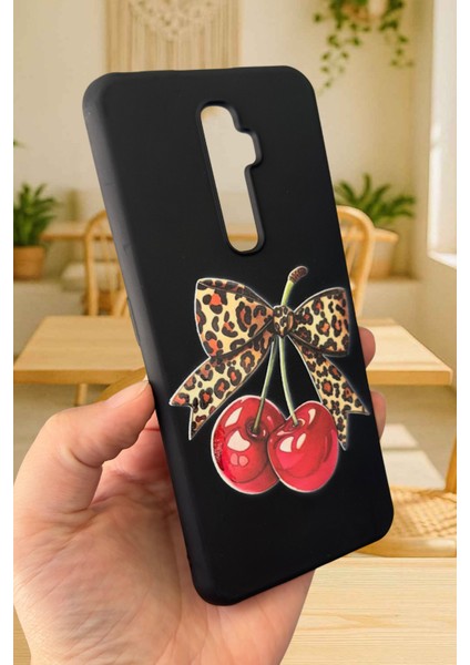 Oppo Reno 2z Uyumlu Kiraz Leopar Fiyonk Desenli Silikon Darbe Emici Klasik Korumalı Rubber Kılıf fırsatları