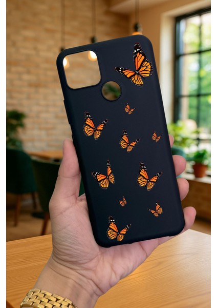 Realme C25 -Kelebek Desenli Silikon Darbe Emici Klasik Korumalı Rubber Kılıf