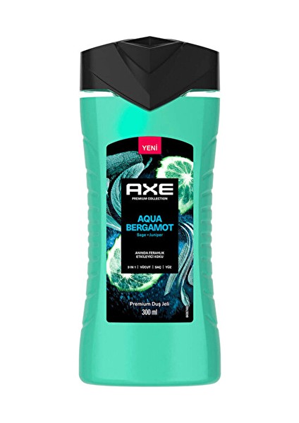 3 Adet Axe Duş Jeli 3in1 Aqua Bergamot 300 ml