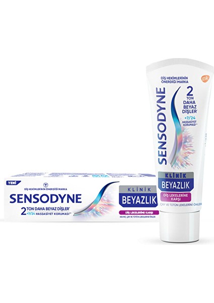 4 Adet Sensodyne Klinik Beyazlık Diş Lekelerine Karşı Diş Macunu 75 ml