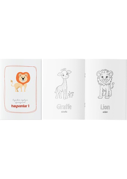 Boyarken Ingilizce Öğreniyorum – Hayvanlar Etkinlik Boyama Kitabı 1