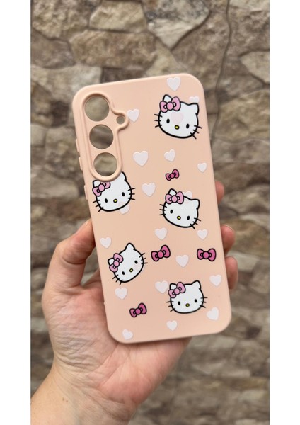 Samsung Galaxy S24FE Uyumlu Hello Kity Silikon Darbe Emici Klasik Korumalı Rubber Kılıf