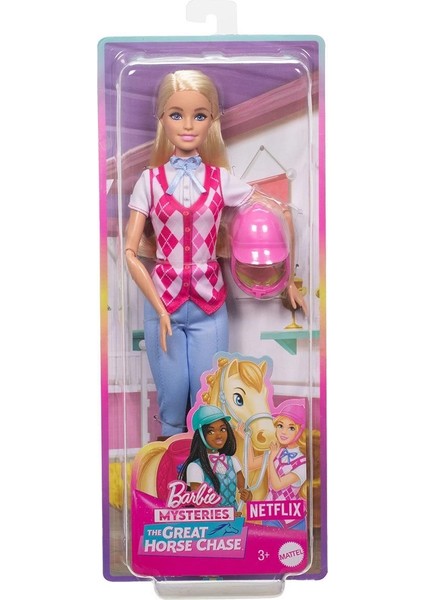 HXJ38 Barbie Binici Bebek - Malibu -Barbie Mysteries: The Great Horse Chase
