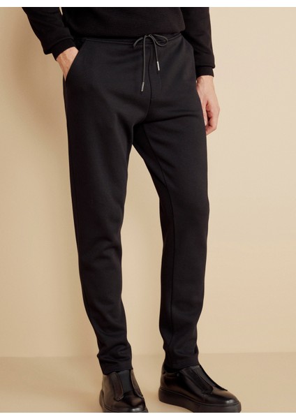 Lastikli Bel Standart Siyah Erkek Eşofman Altı BBFW25MSP001 fiyatları