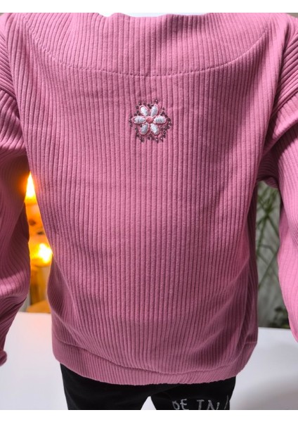 kız Çocuk Fitilli Taş Işlemeli Nakışlı Sweat Bluz Kaşkorse fiyatları