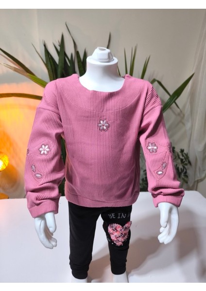 kız Çocuk Fitilli Taş Işlemeli Nakışlı Sweat Bluz Kaşkorse indirimleri