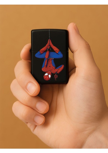 Özel Tasarım Şık ve Dayanıklı Uv Desenli Baskılı Benzinli Metal Çakmak Çılgın Spider