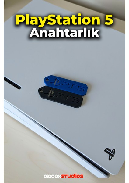 Playstation 5 Logolu Anahtarlık (Mavi-Siyah) - (2'li)