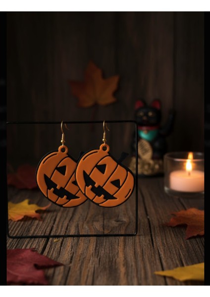 Halloween Balkabağı Küpeler