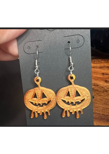 Halloween Eriyen Balkabağı Küpe