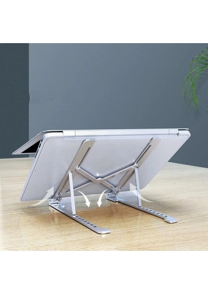Alüminyum Ayarlanabilir Laptop Standı 6 Kademeli, Katlanabilir, Kaymaz, Taşınabilir Tutucu modelleri