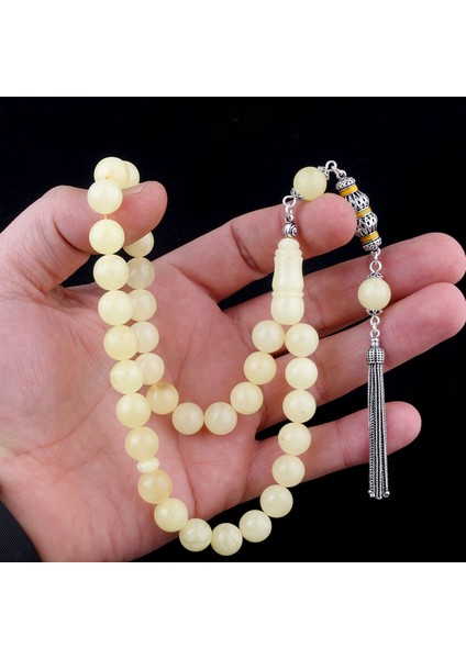 10 mm Mat Renk Orjinal Damla Kehribar Tesbih 925 Ayar Gümüş Mineli Püsküllü fiyatları