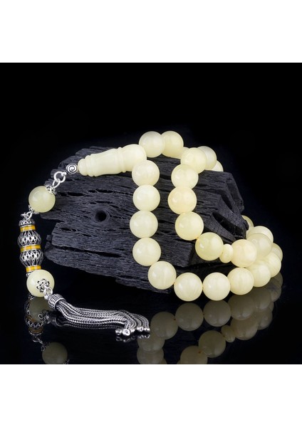 10 mm Mat Renk Orjinal Damla Kehribar Tesbih 925 Ayar Gümüş Mineli Püsküllü modelleri