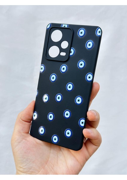 Xiaomi Redmi Note 12 Pro 5g Nazar Boncuk Desenli Silikon Darbe Emici Klasik Korumalı Rubber Kılıf modelleri